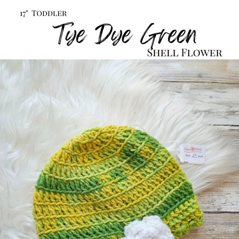 Toddler Hat from Cotton N Kandi on Etsy- 17" Tye Dye Green Flower - Picture 2 of 2